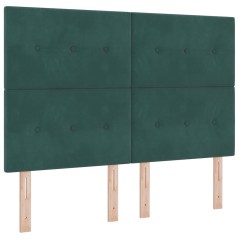 vidaXL Letto con Box Spring e Materasso Verde Scuro 140x200 cm Velluto