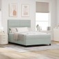 vidaXL Letto a Box con Materasso Grigio Chiaro 160x200 cm in Velluto vidaXL Letto a Box con Materasso Grigio Chiaro 160x200 cm in Velluto