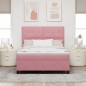 vidaXL Letto a Molle con Materasso Rosa 160x200 cm Velluto