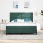 vidaXL Letto con Box Spring e Materasso Verde Scuro Super King Velluto
