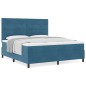 vidaXL Letto Box Spring con Materasso Blu Scuro Super King in Velluto vidaXL Letto Box Spring con Materasso Blu Scuro Super King in Velluto
