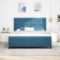 vidaXL Letto Box Spring con Materasso Blu Scuro Super King in Velluto vidaXL Letto Box Spring con Materasso Blu Scuro Super King in Velluto