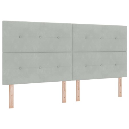letto a molle vitaXL con materasso grigio chiaro 200x200 cm velluto
