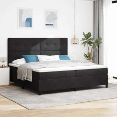 vidaXL Letto a Molla con Materasso Nero 200x200 cm Velluto