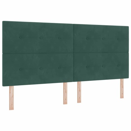 vidaXL Letto Box Spring con Materasso Verde Scuro 200x200 cm Velluto