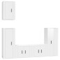 Set di Mobili Porta TV 5 pz Bianco Lucido in Legno Multistrato Set di Mobili Porta TV 5 pz Bianco Lucido in Legno Multistrato