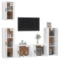 Set di Mobili Porta TV 5 pz Bianco Lucido in Legno Multistrato Set di Mobili Porta TV 5 pz Bianco Lucido in Legno Multistrato
