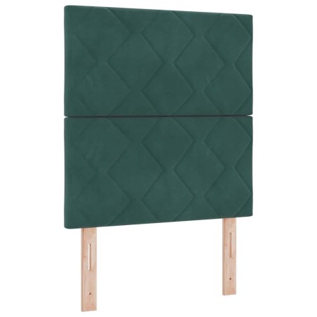 vidaXL Letto con Box Spring e Materasso Verde Scuro 80x200 cm Velluto