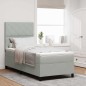 Letto a box spring vidaXL con materasso Grigio chiaro Singolo Velluto