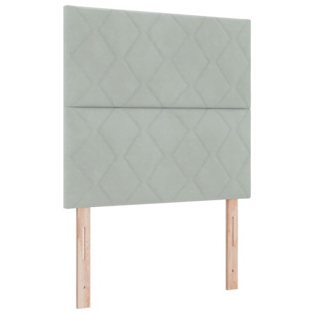 Letto a box spring vidaXL con materasso Grigio chiaro Singolo Velluto