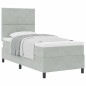 Letto a box spring vidaXL con materasso Grigio chiaro Singolo Velluto