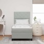 Letto a box spring vidaXL con materasso Grigio chiaro Singolo Velluto