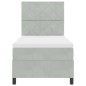 Letto a box spring vidaXL con materasso Grigio chiaro Singolo Velluto