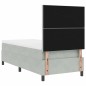 Letto a box spring vidaXL con materasso Grigio chiaro Singolo Velluto