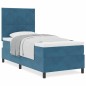 vidaXL Letto da Box Spring con Materasso Blu Scuro Singolo in Velluto vidaXL Letto da Box Spring con Materasso Blu Scuro Singolo in Velluto