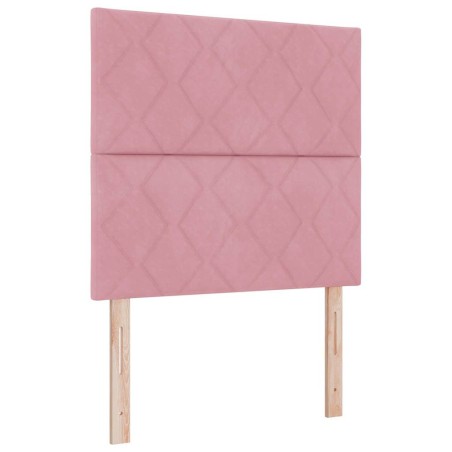 vidaXL Letto a Rete con Materasso Rosa Singolo in Velluto