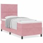 vidaXL Letto a Rete con Materasso Rosa Singolo in Velluto