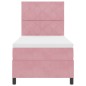 vidaXL Letto a Rete con Materasso Rosa Singolo in Velluto