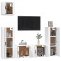 Set di Mobili Porta TV 5 pz Bianco in Legno Multistrato Set di Mobili Porta TV 5 pz Bianco in Legno Multistrato