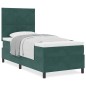 vidaXL Letto Box Spring con Materasso Verde Scuro 90x200 cm in Velluto