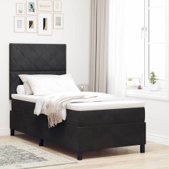 vidaXL Letto Box Spring con Materasso Nero 100x200 cm Velluto