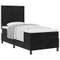 vidaXL Letto Box Spring con Materasso Nero 100x200 cm Velluto vidaXL Letto Box Spring con Materasso Nero 100x200 cm Velluto