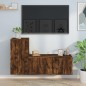 Set Mobili Porta TV 2 pz Rovere Fumo in Legno Multistrato Set Mobili Porta TV 2 pz Rovere Fumo in Legno Multistrato