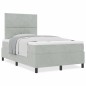 vidaXL Letto Box Spring con Materasso Grigio Chiaro Piccolo Doublé in Velluto vidaXL Letto Box Spring con Materasso Grigio Chiaro Piccolo Doublé in Velluto