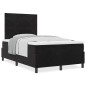 vidaXL Letto a Rete con Materasso Nero Piccolo Matrimoniale Velluto