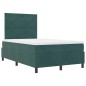 Letto Box Spring con Materasso Verde Scuro 120x200 cm in Velluto