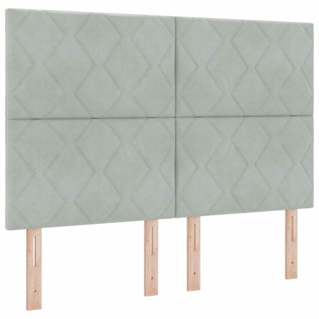vidaXL Letto Box Spring con Materasso Grigio Chiaro 140x190 cm in Velluto