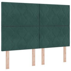 Letto Box Spring con Materasso Verde Scuro 140x190 cm in Velluto