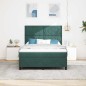Letto Box Spring con Materasso Verde Scuro 140x190 cm in Velluto Letto Box Spring con Materasso Verde Scuro 140x190 cm in Velluto