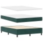 Letto Box Spring con Materasso Verde Scuro 140x190 cm in Velluto Letto Box Spring con Materasso Verde Scuro 140x190 cm in Velluto