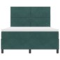 Letto Box Spring con Materasso Verde Scuro 140x190 cm in Velluto Letto Box Spring con Materasso Verde Scuro 140x190 cm in Velluto