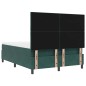 Letto Box Spring con Materasso Verde Scuro 140x190 cm in Velluto Letto Box Spring con Materasso Verde Scuro 140x190 cm in Velluto