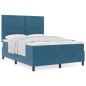 vidaXL Letto Box con Materasso Blu Scuro 140x190 cm Velluto vidaXL Letto Box con Materasso Blu Scuro 140x190 cm Velluto