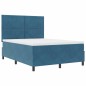 vidaXL Letto Box con Materasso Blu Scuro 140x190 cm Velluto vidaXL Letto Box con Materasso Blu Scuro 140x190 cm Velluto