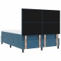 vidaXL Letto Box con Materasso Blu Scuro 140x190 cm Velluto vidaXL Letto Box con Materasso Blu Scuro 140x190 cm Velluto