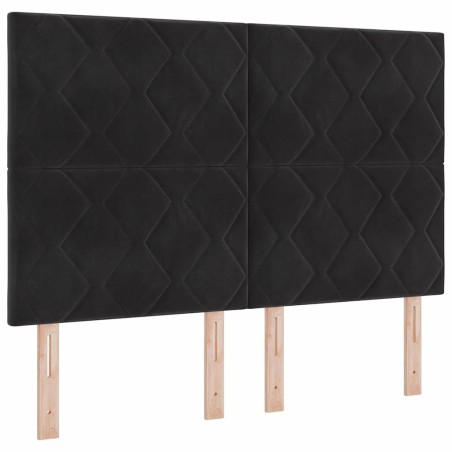vidaXL Letto con rete a molle e materasso Nero 140x200 cm Velluto