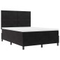 vidaXL Letto con rete a molle e materasso Nero 140x200 cm Velluto