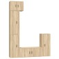 Set di Mobili Porta TV 5 pz Rovere Sonoma in Legno Multistrato Set di Mobili Porta TV 5 pz Rovere Sonoma in Legno Multistrato
