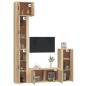 Set di Mobili Porta TV 5 pz Rovere Sonoma in Legno Multistrato Set di Mobili Porta TV 5 pz Rovere Sonoma in Legno Multistrato