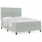 Letto con Box Spring e Materasso Grigio Chiaro 160x200 cm in Velluto