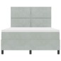 Letto con Box Spring e Materasso Grigio Chiaro 160x200 cm in Velluto