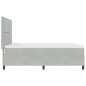 Letto con Box Spring e Materasso Grigio Chiaro 160x200 cm in Velluto