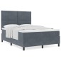 vidaXL Letto Box Spring con Materasso Grigio Scuro 160x200 cm Velluto