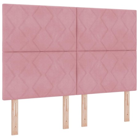 vidaXL Letto Box Spring con Materasso Rosa 160x200 cm Velluto