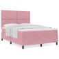 vidaXL Letto Box Spring con Materasso Rosa 160x200 cm Velluto