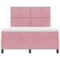 vidaXL Letto Box Spring con Materasso Rosa 160x200 cm Velluto